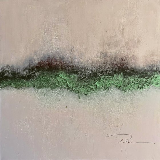Abstract Evergreen Minimalism in Beige