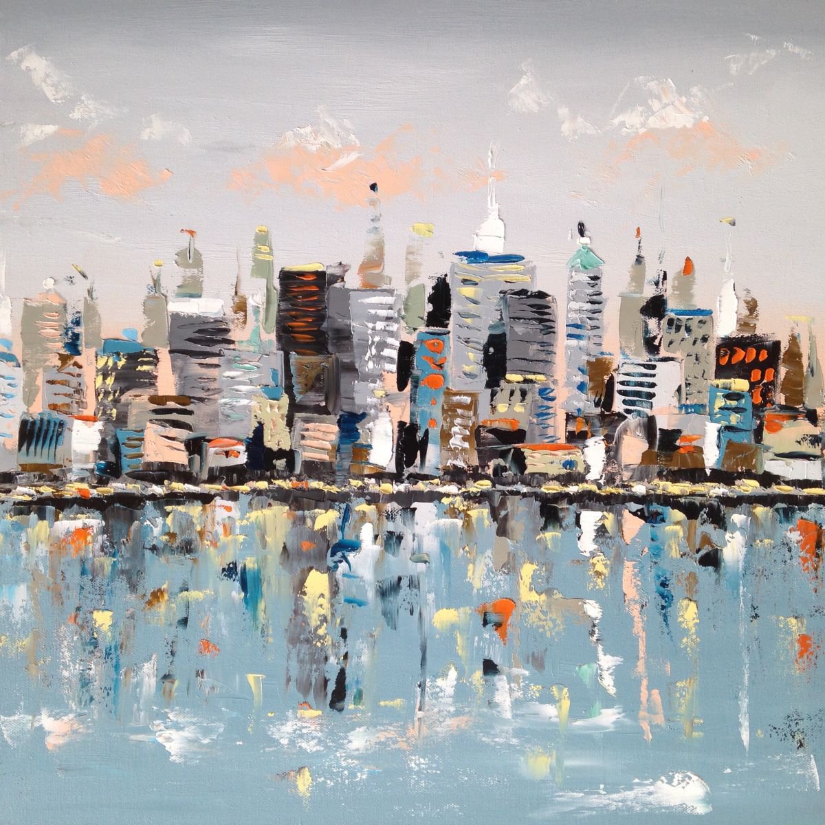 Palette knife City Scape by Emma Bell