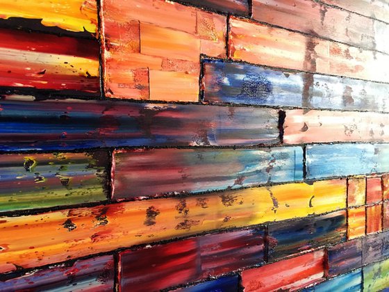 "Firewall" - Original PMS Abstract Oil Painting