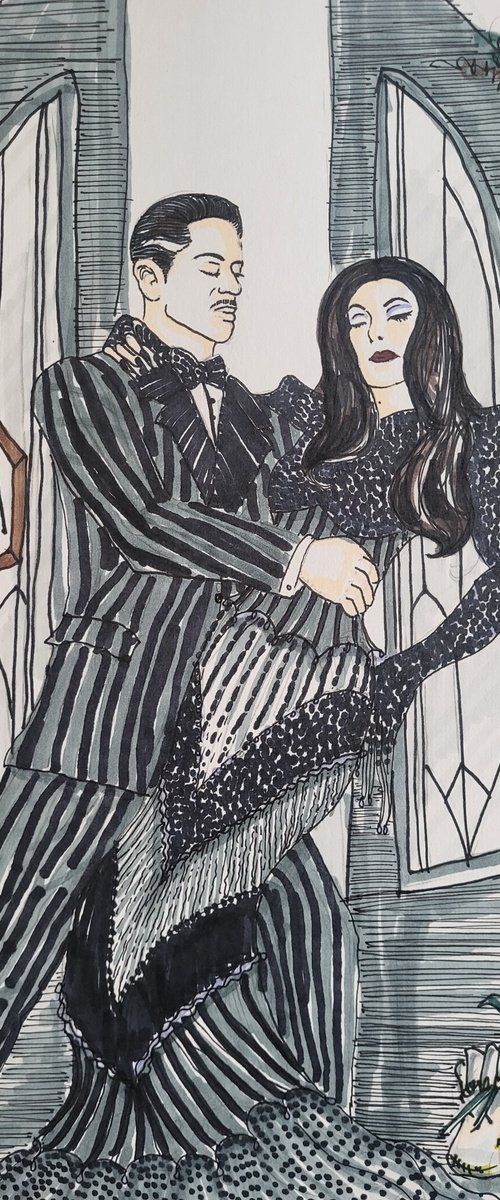 Gomez & Morticia Addams by Flo