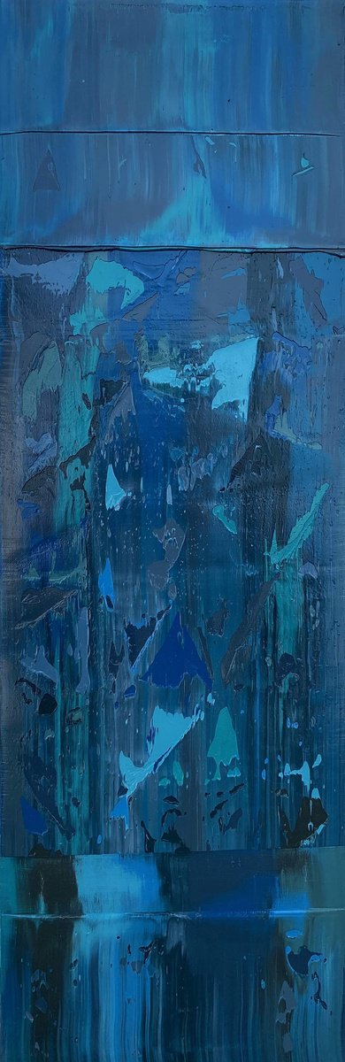 Organic Abstract Oil Painting By Athaang Art, 12 X 36, S-12, Original Artwork