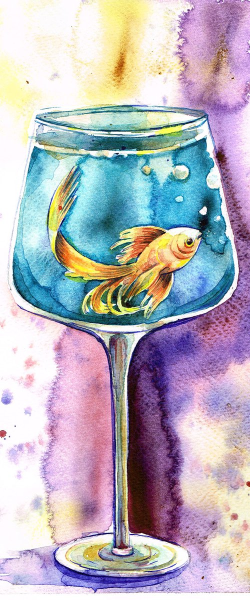 Goldfish in the Wine Glass by Diana Aleksanian