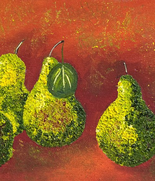 Pears original oil painting by Halyna Kirichenko