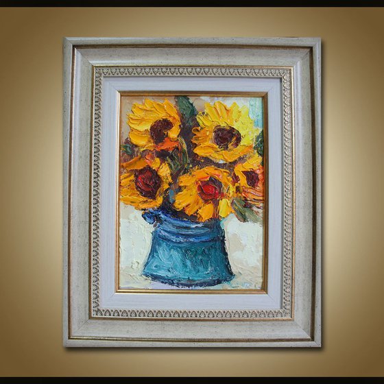 Sunflowers, oil painting