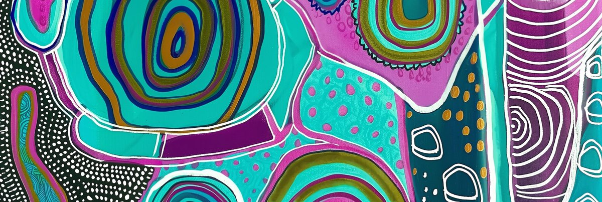 Abstract Acrylic Painting By V+V Kniazievi, 118 X 39", Geometric Abstraction #15, Original Artwork