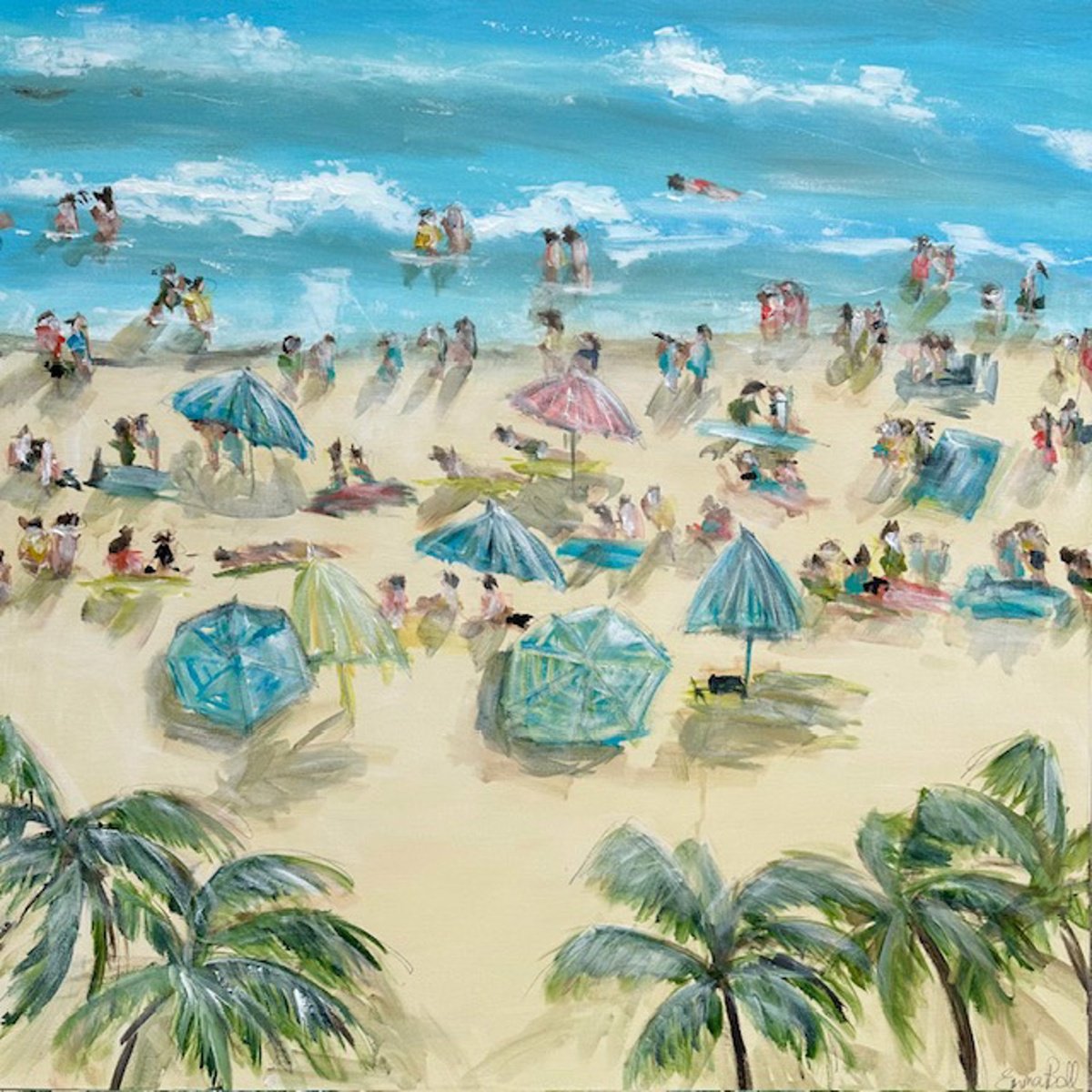 Palms and umbrellas by Emma Bell