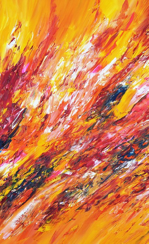 Yellow Red Abstraction D 7 by Peter Nottrott
