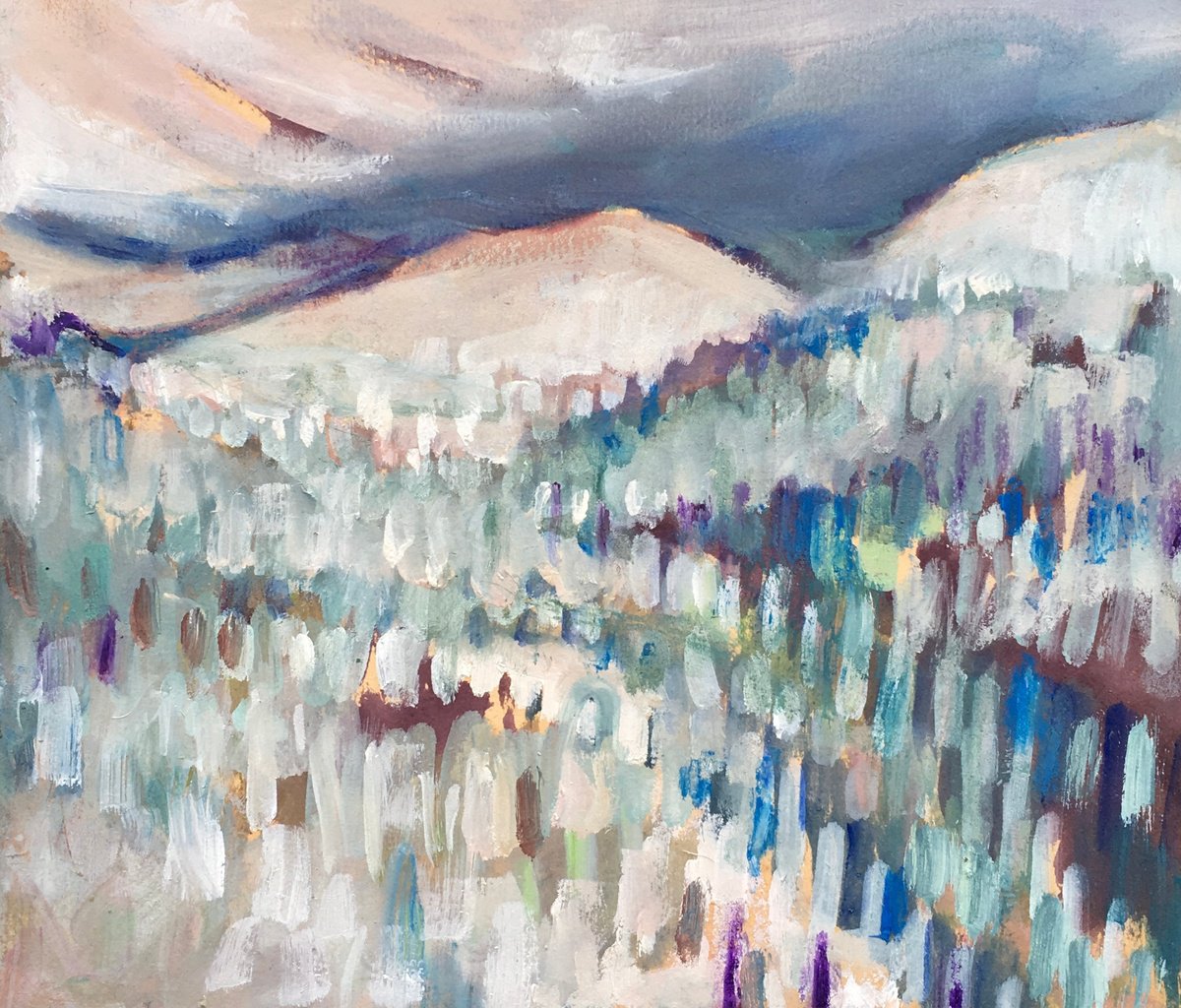 Impressionistic Landscape Oil Painting By Guy Pickford, 12 X 11, Worlds Within Worlds, Original Artwork