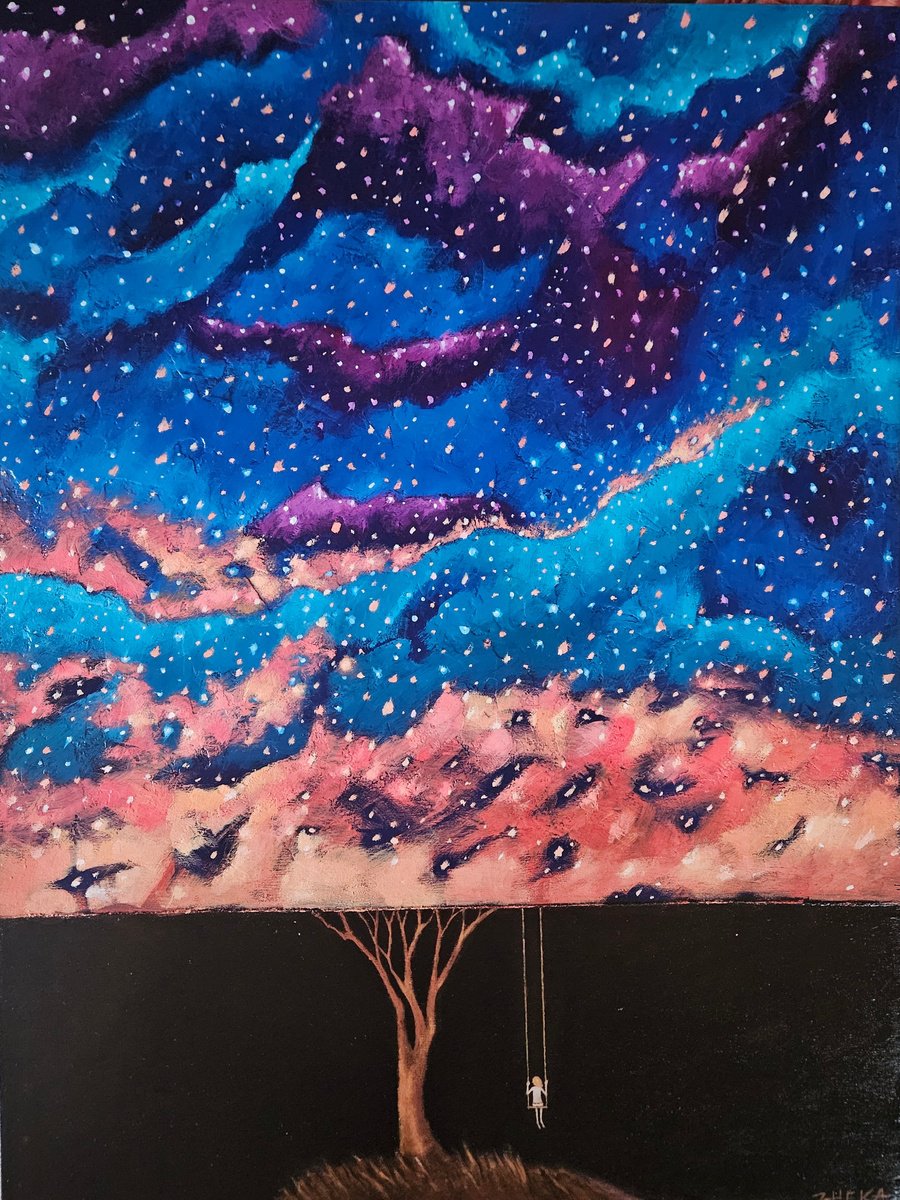 Expressive Portrait Painting By Zheka, 18 X 24", Wonders Grow From A Tiny Seed, Original Artwork