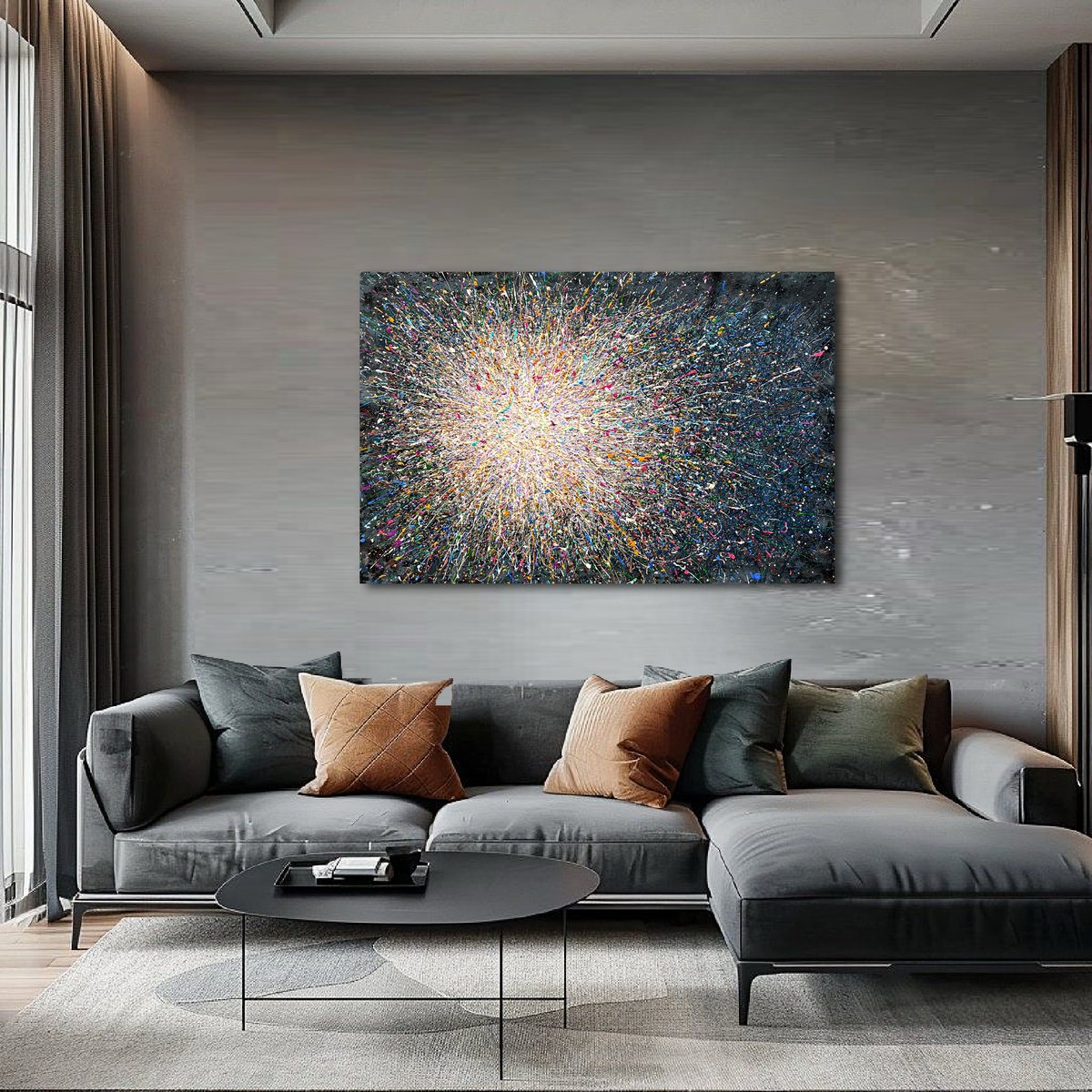 Impressionistic Landscape Painting By Nadiia Antoniuk, 65 X 42", You Are The Sun Inside -Horizontal, Original Artwork