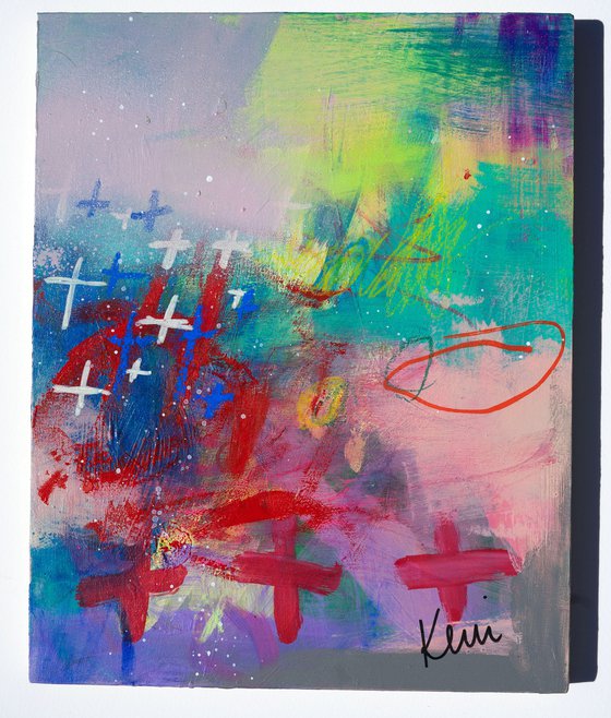 Your Love Is the Only Seed That Matters Anyway 10x8" Colorful Abstract Expressionist Painting