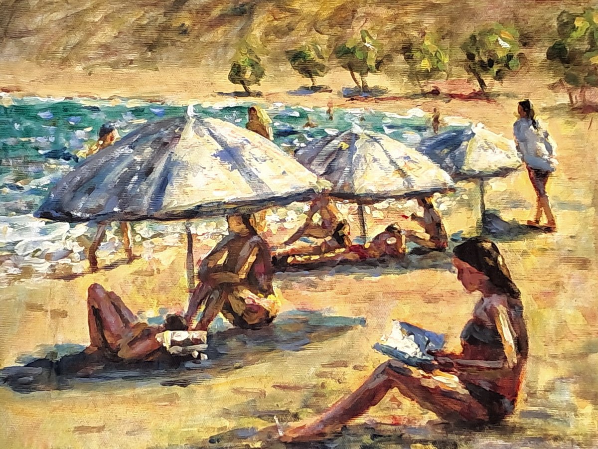  The Reader And The Walker By Dimitris Voyiazoglou, 20 X 17, Artwork For Sale On Artfinder