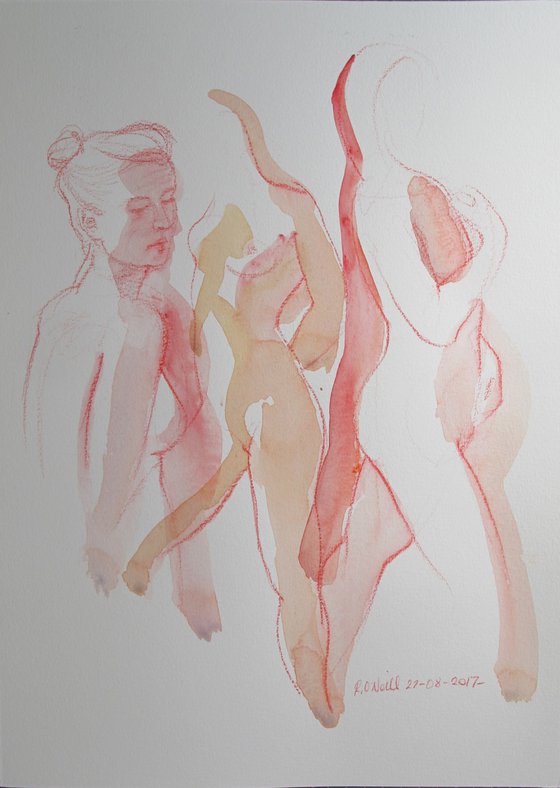 Standing female nude 3 poses