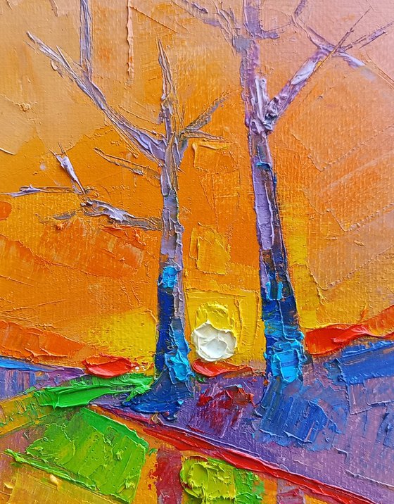 Two Trees at Dusk
