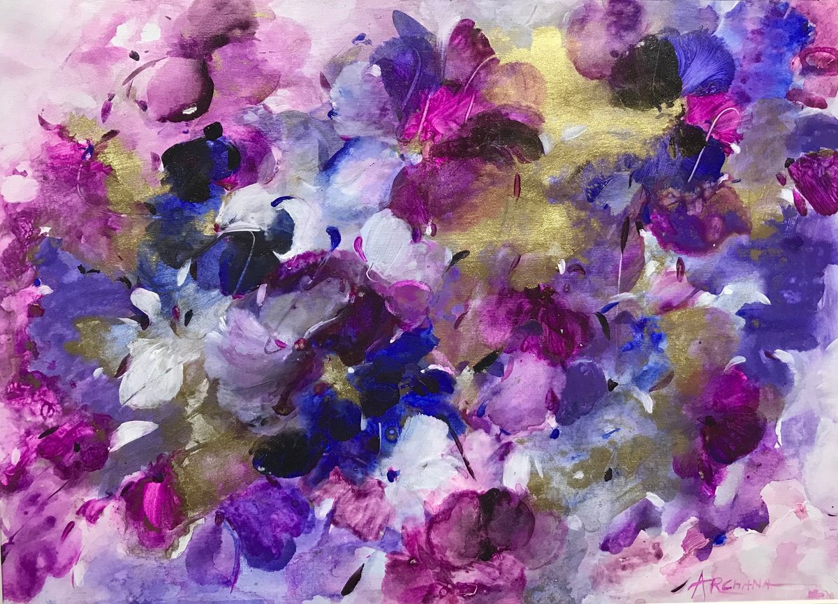 Abstract floral painting by Archana Bhardwaj