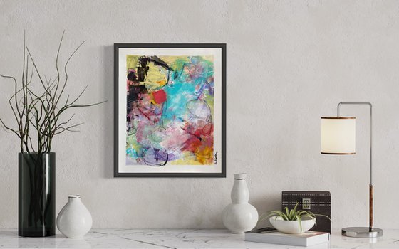 Butterfly Kisses - energetic bold contemporary abstract art painting