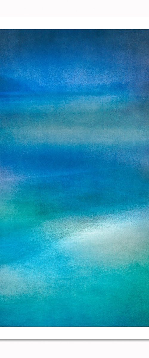 Large Vertical Abstract - Moody Blue Daydream by Lynne Douglas
