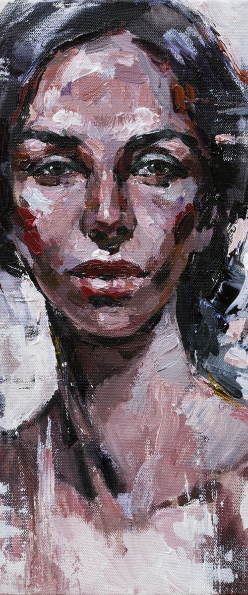 Abstract woman portrait Original painting by Anastasiia Valiulina