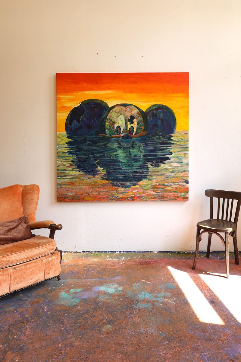 Photorealistic Cityscapes Oil Painting By Dominic Virtosu, 59 X 59, Fun Times, Original Artwork