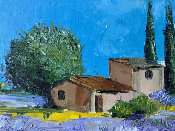 Provence lavender fields oil painting