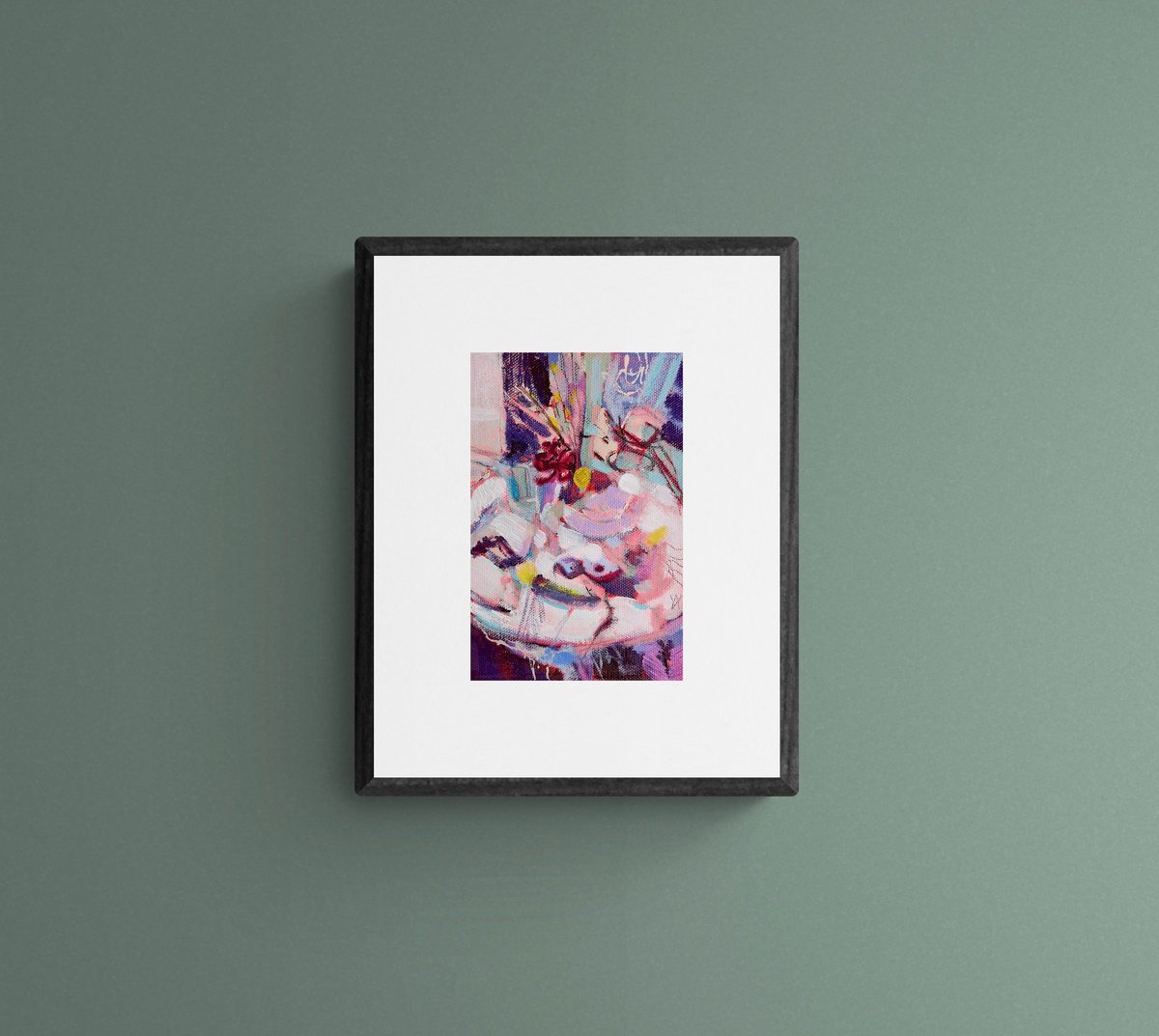 Abstract Still Life Painting By Yulia Ani, 4 X 6", A Small Abstract Still Life, Original Artwork