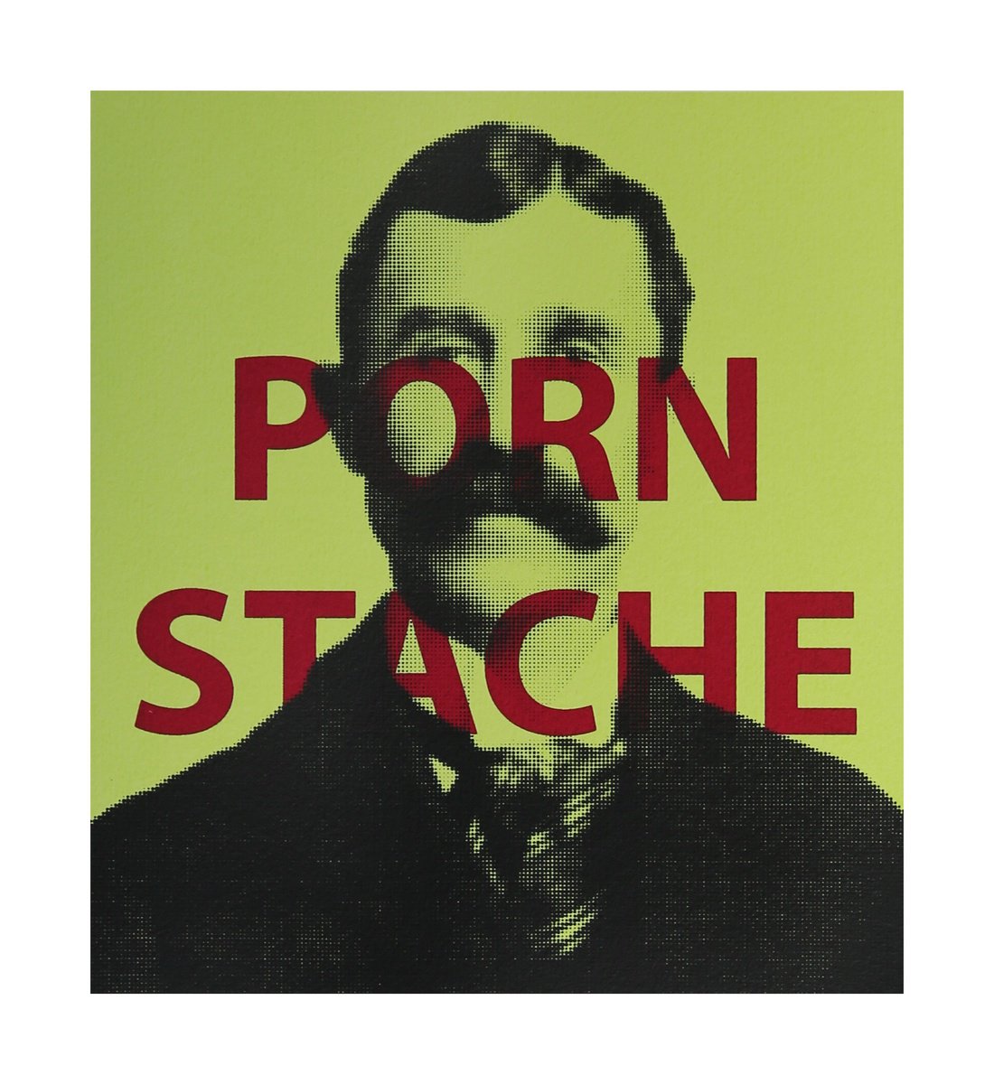PORN STACHE (Lime Green & Rubine Red) by AAWatson