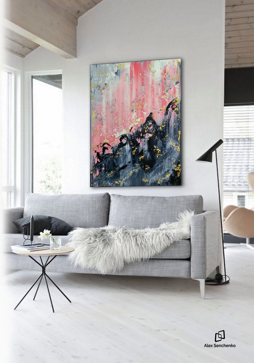 Abstract Acrylic Painting By Alex Senchenko, 39 X 47, Abstract 22140, Original Artwork