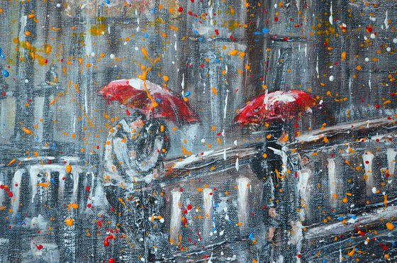 Rainy London - Ready to Hang Palette knife City