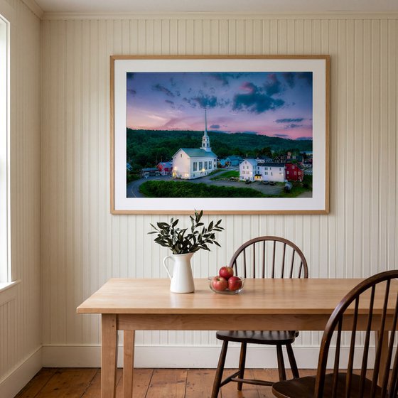 Stowe Community Church at Dawn