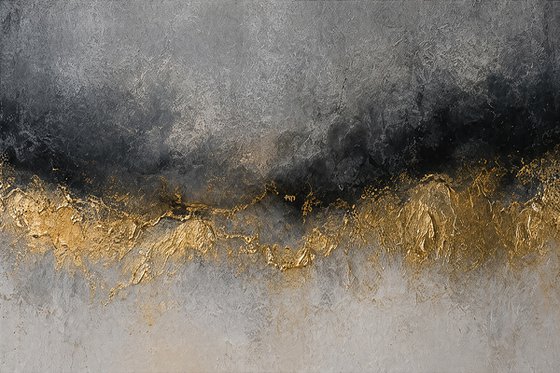 Abstract Gold Peaks in Gray Shadow
