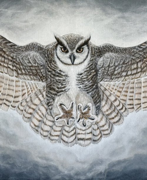 The Horned Owl by Elena Adele Dmitrenko
