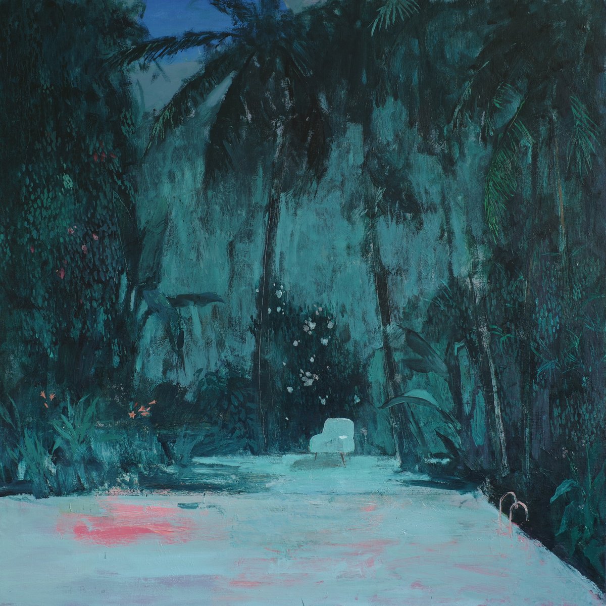 Impressionistic Landscape Oil Painting By Glib Franko, 39 X 39, Pool In Jungle, Original Artwork