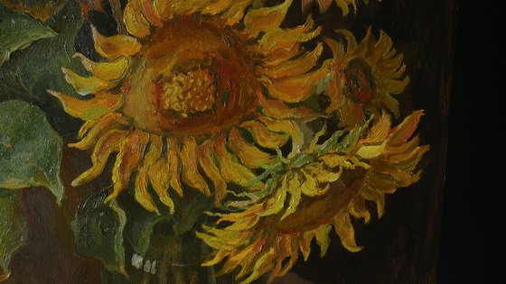 Sunflowers - sunflower still life painting