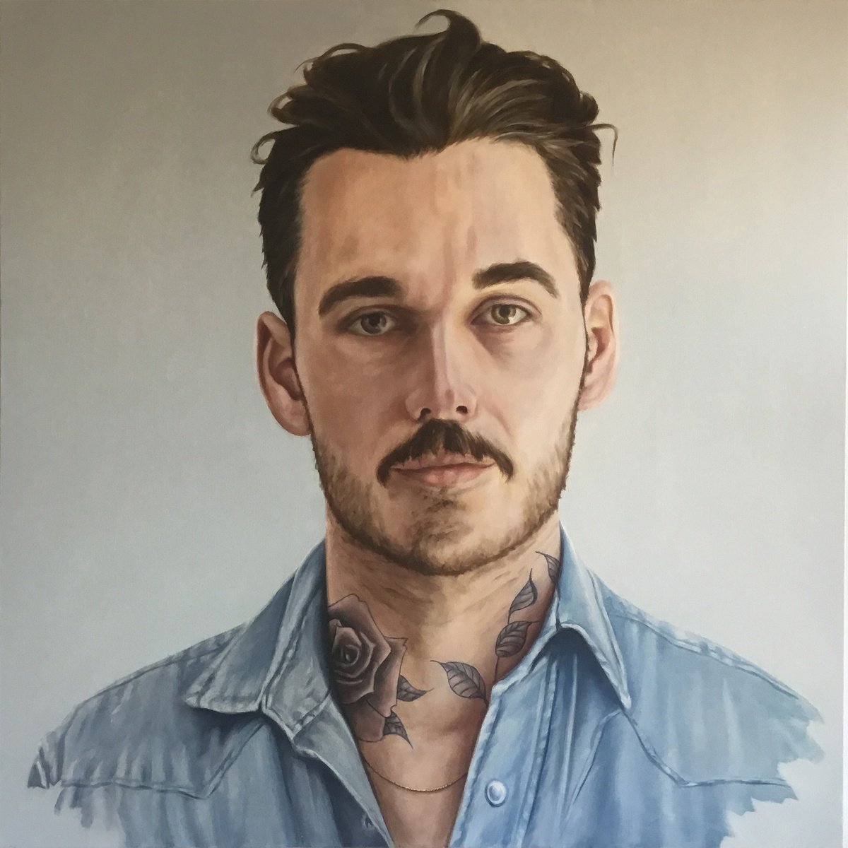 Urban And Pop Portrait Oil Painting By Mullo Art, 39 X 39", Forever Interrupted, Original Artwork