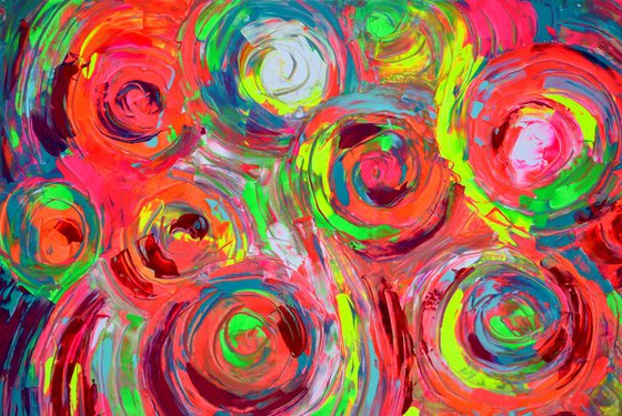 Gypsy Dance 9 - 150x60 cm - Big Painting XXXL - Large Abstract, Supersized Painting - Ready to Hang, Hotel Wall Decor