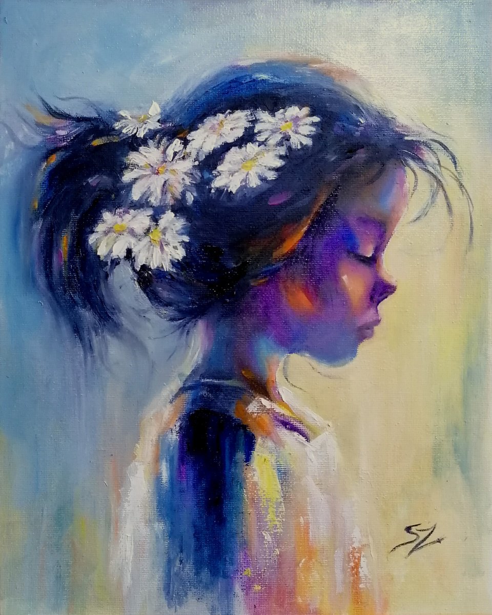 Girl with Daisies by Susana Zarate