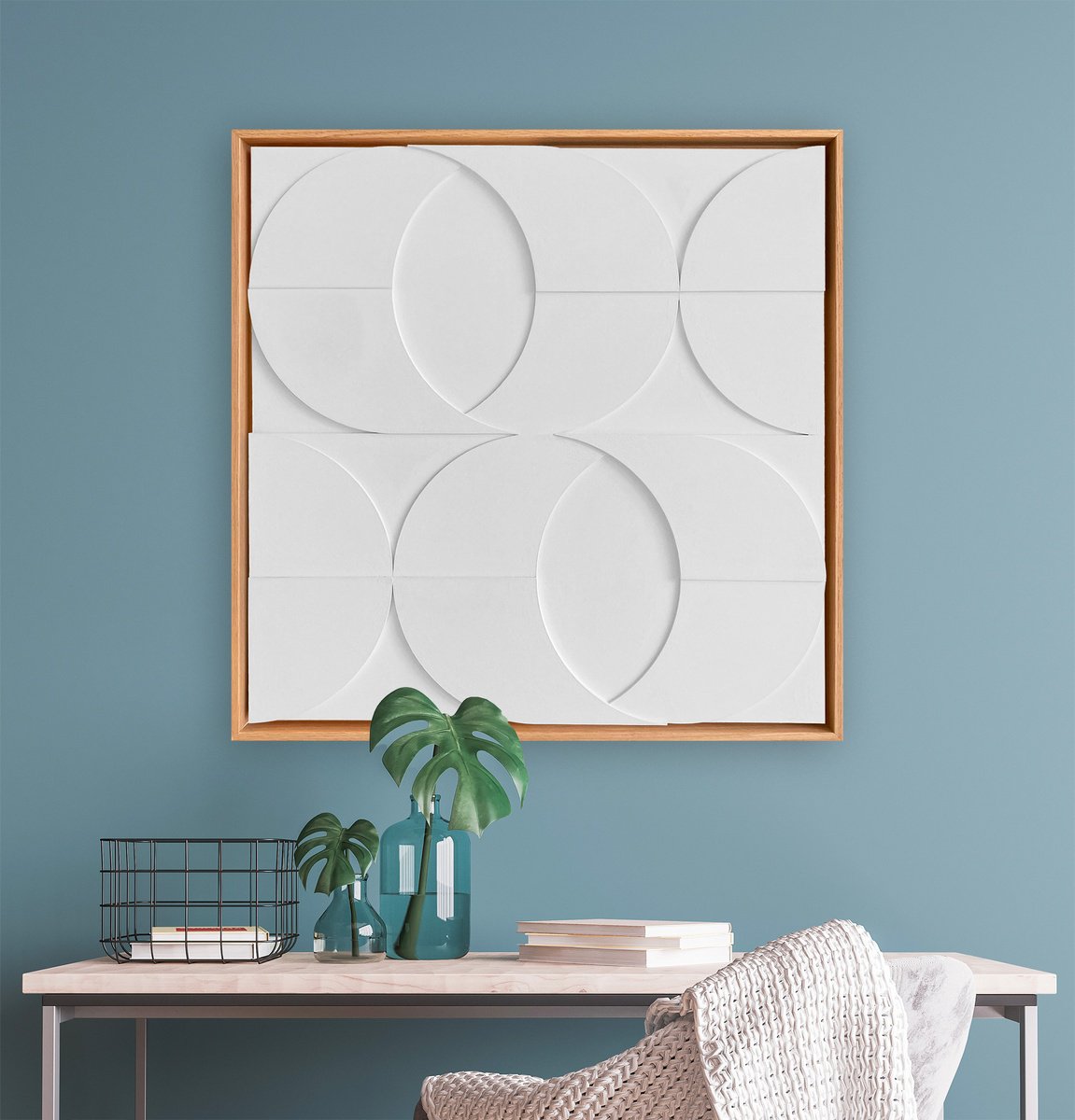 Geometric Abstract Relief By Liam Roberts, 20 X 20", Sway, Original Artwork