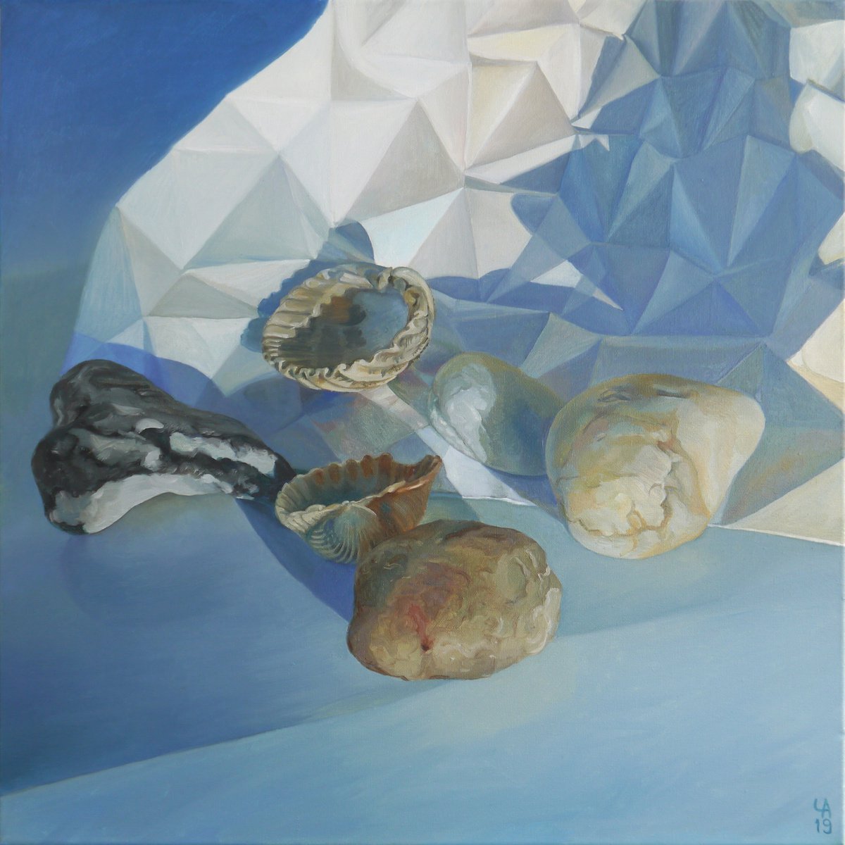 Photorealistic Oil Painting , Shapes And Shells Ii By Anastasia Chernysheva, 24 X 24, Artwork For Sale On Artfinder