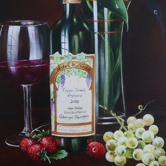 Wine, Lilies, Fruits