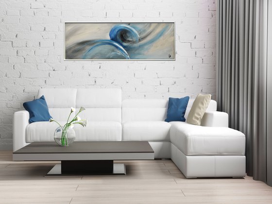 Stormy Days  - abstract acrylic painting, canvas wall art, framed modern art