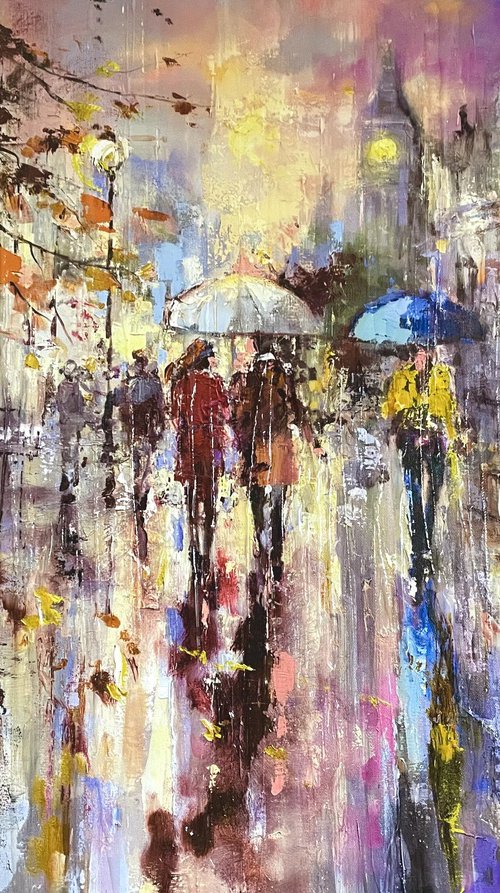 Through Rainy City by Ewa Czarniecka