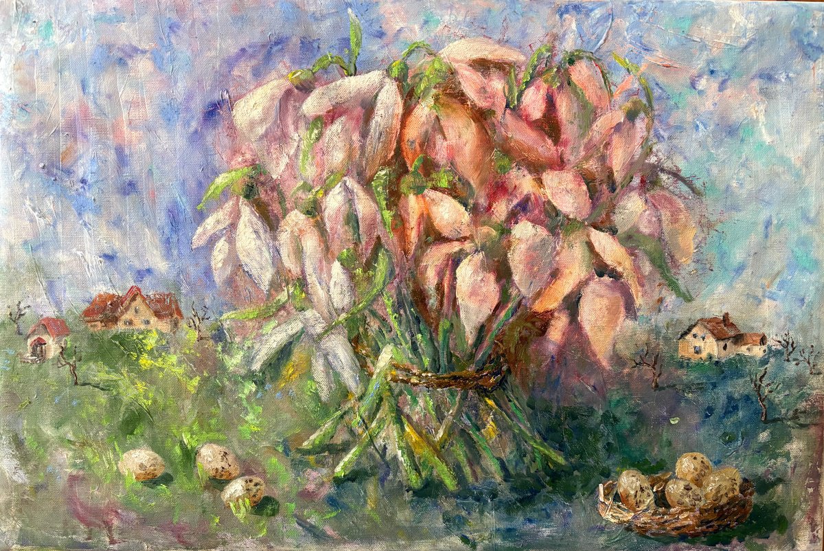 Surrealistic Oil Painting , The Weight Of Spring Memories By Tetiana Pchelnykova, 24 X 16, Artwork For Sale On Artfinder