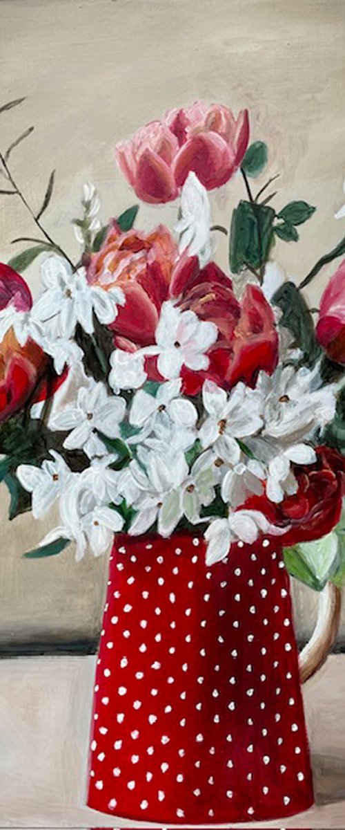 Red Spotty Jug by Anne Bannell