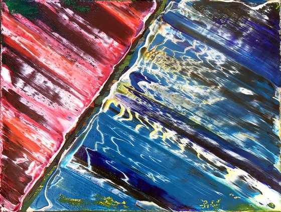 "Tiny Oils Series" - SAVE As A Series - Original Abstract PMS Oil Painting Series, Two 12 x 9 inch paintings