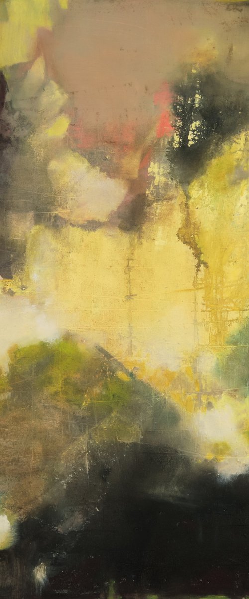 Yellow Meditation Wabi-Sabi 48x48" by Bo Kravchenko by Bo Kravchenko