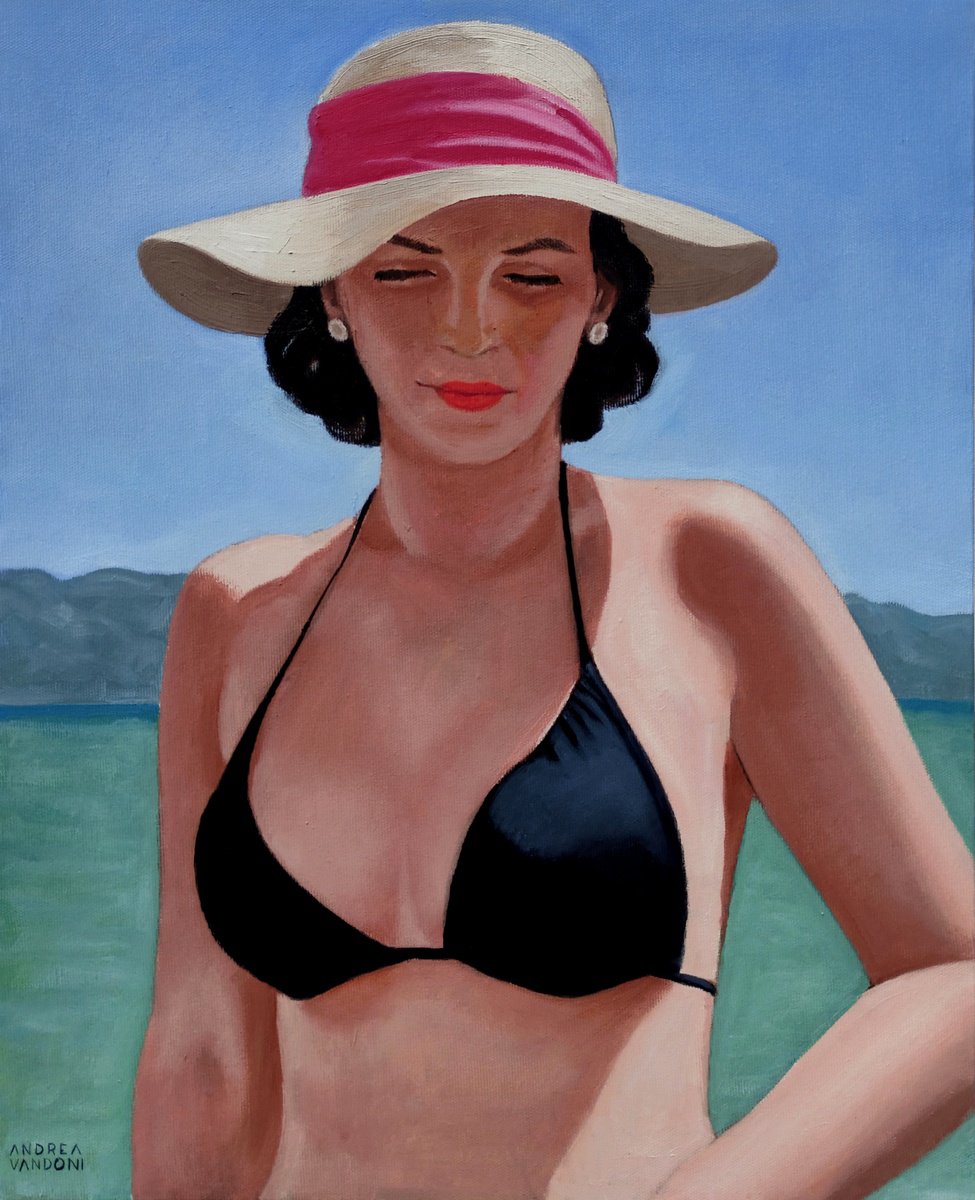 Impressionistic Portrait Oil Painting By Andrea Vandoni, 16 X 20, From The Sea, Original Artwork