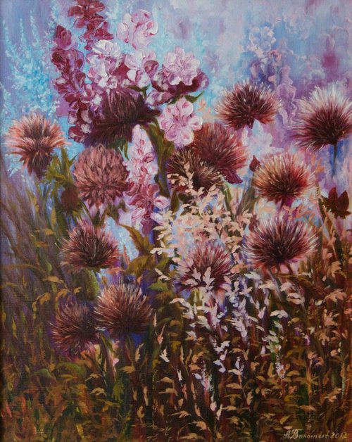 Floral painting - Symphony of flowers by Anna  Voloshyn