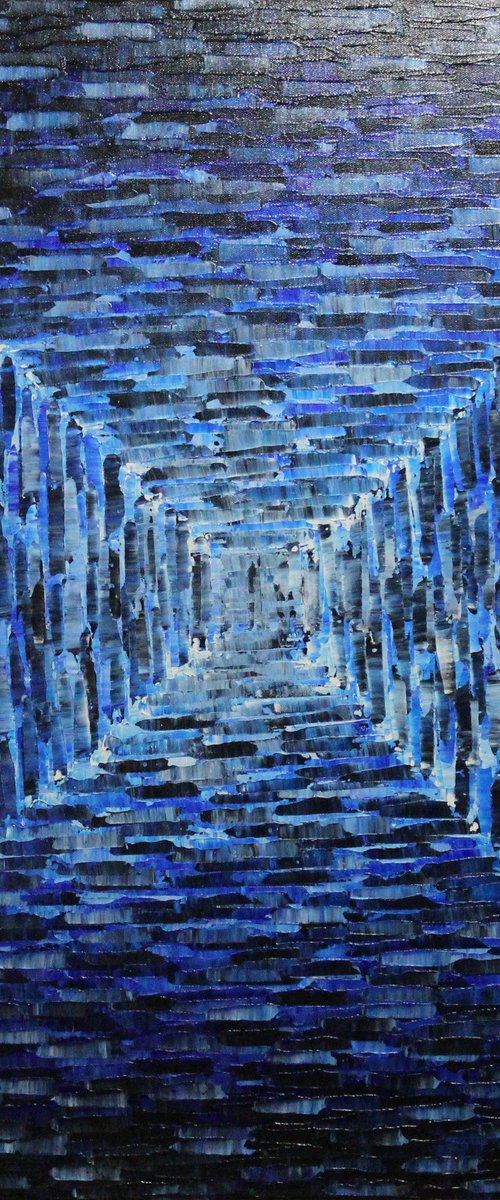 Large square gradient white dark blue by Jonathan Pradillon