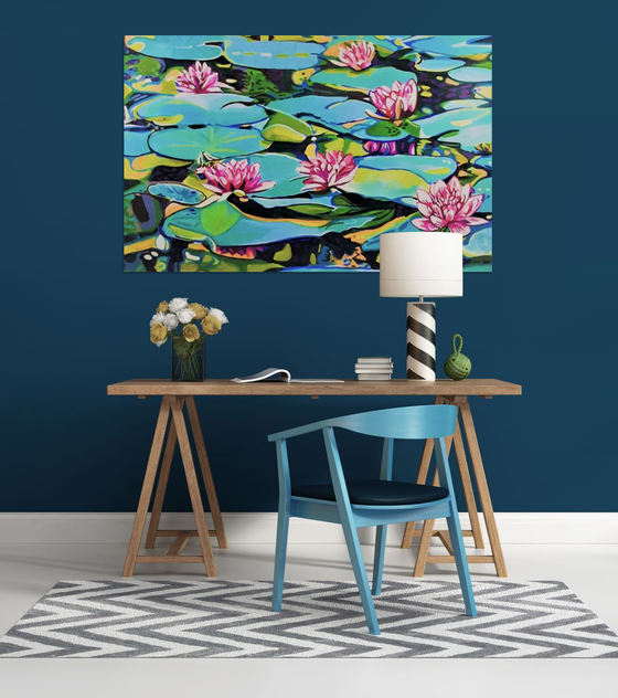 XXXL Water Lilies / 140 x 90 x 3 cm