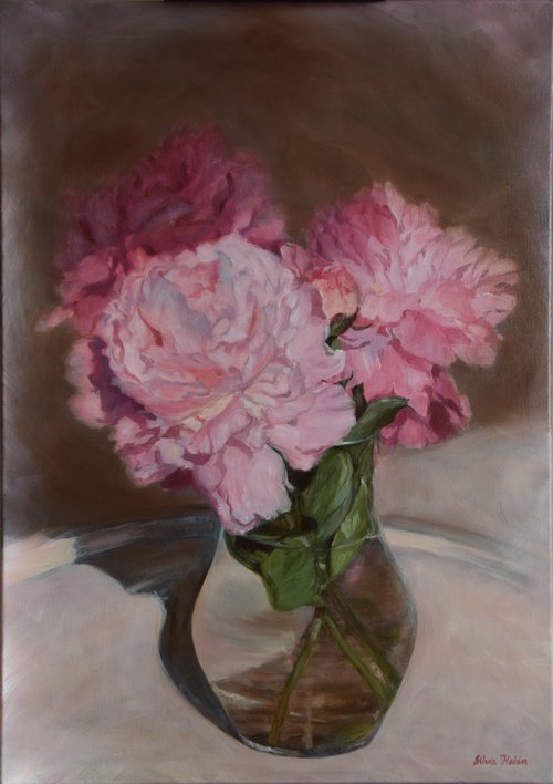 Still life with peonies by Silvia Habán